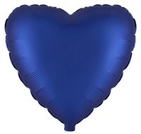 Flexmetal Satin Navy Blue 18" Heart Foil Balloon