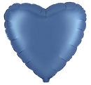 Flexmetal Satin Steel Blue 18" Heart Foil Balloon