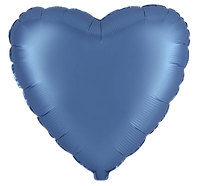 Flexmetal Satin Steel Blue 18" Heart Foil Balloon