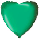 Flexmetal Satin Green 18" Heart Foil Balloon