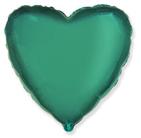 Flexmetal Turquoise 18" Heart Foil Balloon
