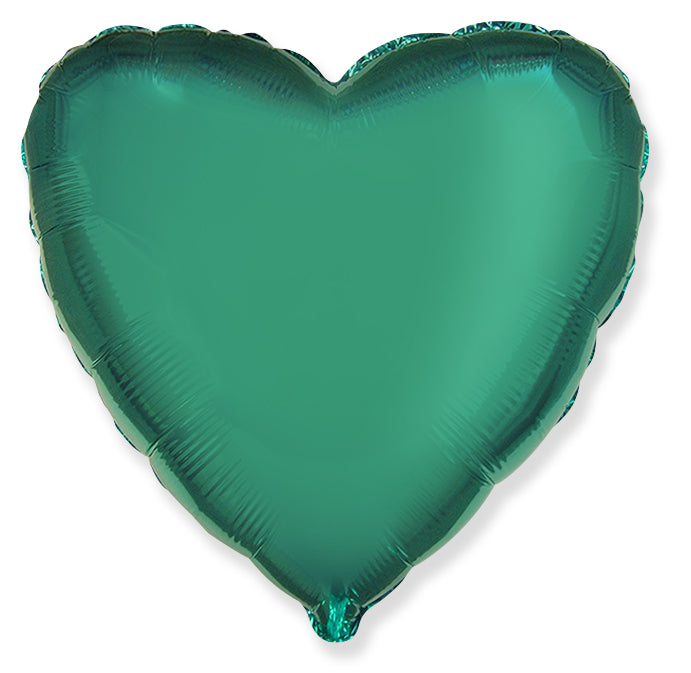 Flexmetal Turquoise 18" Heart Foil Balloon