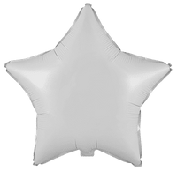 Flexmetal White 18" Star Foil Balloon
