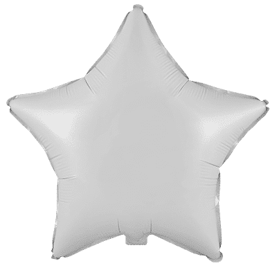 Flexmetal White 18" Star Foil Balloon