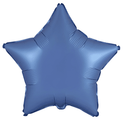 Flexmetal Satin Steel Blue 18" Star Foil Balloon
