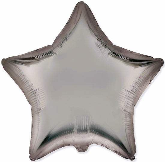 Flexmetal Satin Steel Grey 18" Star Foil Balloon