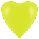 Flexmetal Fluor Yellow 18" Heart Foil Balloon