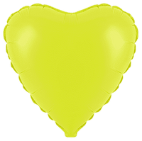 Flexmetal Fluor Yellow 18" Heart Foil Balloon