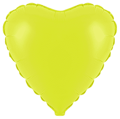 Flexmetal Fluor Yellow 18" Heart Foil Balloon