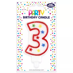 Eurowrap Party Candle Number 3
