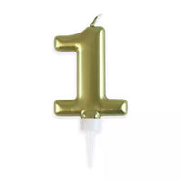Eurowrap Party Candle Number 1 Gold