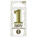 Eurowrap Party Candle Number 1 Gold