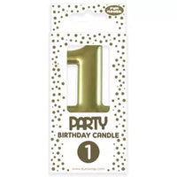 Eurowrap Party Candle Number 1 Gold