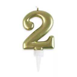 Eurowrap Party Candle Number 2 Gold