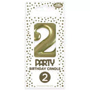 Eurowrap Party Candle Number 2 Gold
