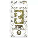 Eurowrap Party Candle Number 3 Gold
