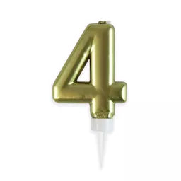 Eurowrap Party Candle Number 4 Gold