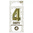 Eurowrap Party Candle Number 4 Gold