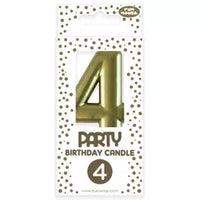 Eurowrap Party Candle Number 4 Gold