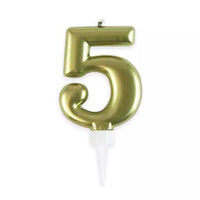 Eurowrap Party Candle Number 5 Gold