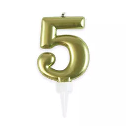 Eurowrap Party Candle Number 5 Gold