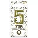 Eurowrap Party Candle Number 5 Gold