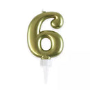 Eurowrap Party Candle Number 6 Gold