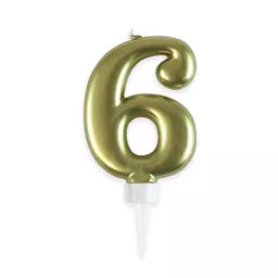 Eurowrap Party Candle Number 6 Gold