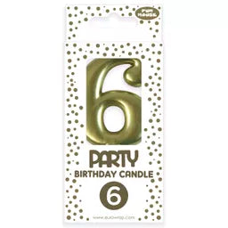 Eurowrap Party Candle Number 6 Gold