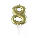 Eurowrap Party Candle Number 8 Gold
