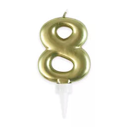 Eurowrap Party Candle Number 8 Gold