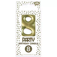 Eurowrap Party Candle Number 8 Gold