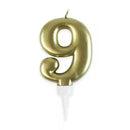 Eurowrap Party Candle Number 9 Gold
