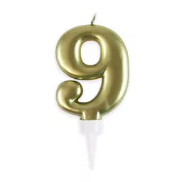 Eurowrap Party Candle Number 9 Gold