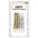 Eurowrap Party Candle Gold Stars 12pk