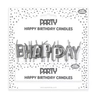 Eurowrap Party Candle Happy Birthday Met Silver