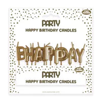 Eurowrap Party Candle Happy Birthday Met Gold