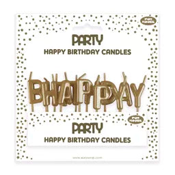 Eurowrap Party Candle Happy Birthday Met Gold