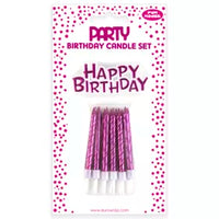 Eurowrap Party Candle Set Metallic Pink
