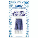 Eurowrap Party Candle Set Metallic Blue