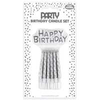 Eurowrap Party Candle Set Metallic Silver