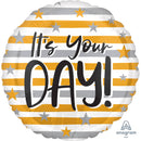 Anagram It's Your Day Stripes 18" Foil Balloon