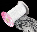 Eleganza Lace Pattern Ribbon White 100mm x 5M