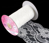 Eleganza Lace Pattern Ribbon Ivory 100mm x 5M