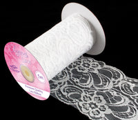 Eleganza Lace Ribbon Patterned White 95mm x 5M