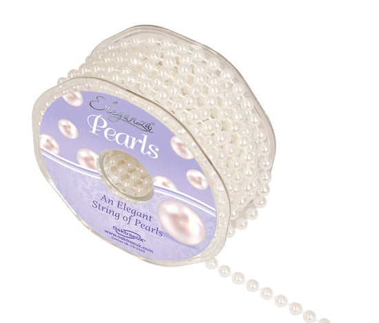 Eleganza Pearl Bead String White 6mm x 10M