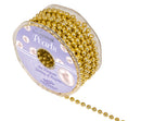 Eleganza Pearl Bead String Metallic Gold 6mm x 10M