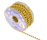 Eleganza Pearl Bead String Metallic Gold 6mm x 10M