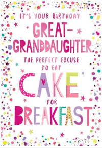 Kingfisher C60 Birthday Great-Granddaughter 6pk