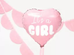 PartyDeco It's A Girl Pink Heart 18" Foil Balloon